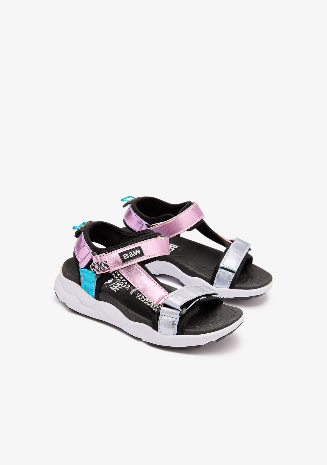 Multi Shine Strip Sandals