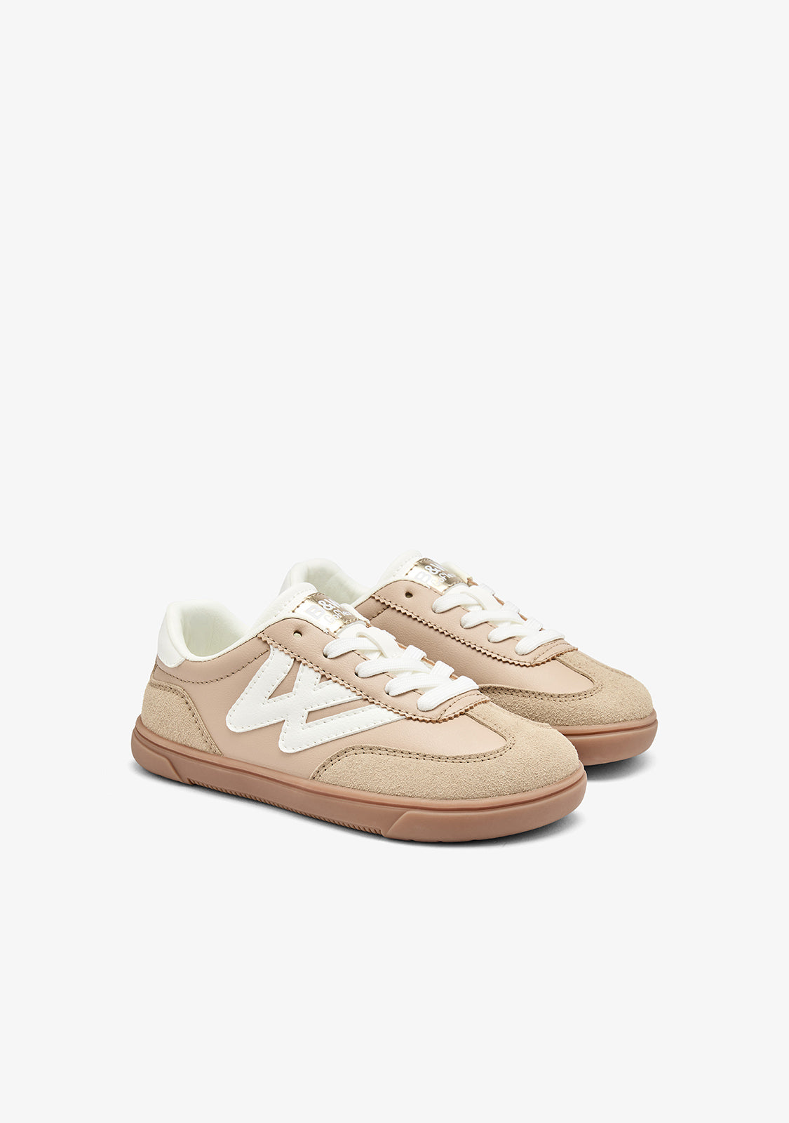 Beige Barefoot Trainers with Logo