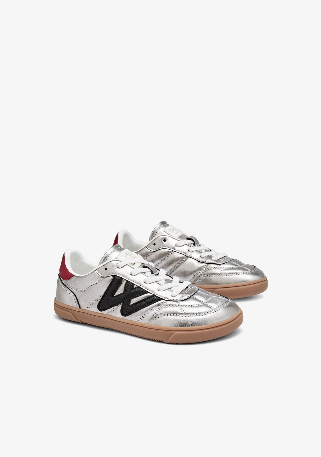 Silver Barefoot Trainers with Logo