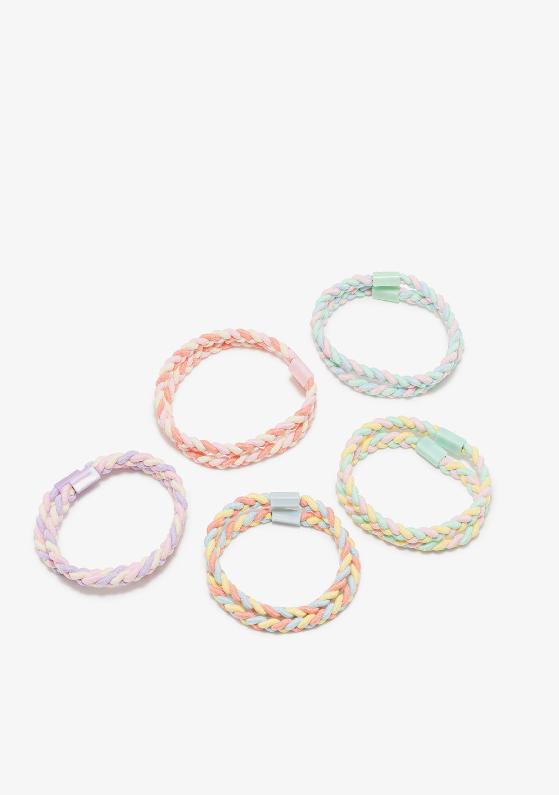 Lot d’élastiques tressés multicolores