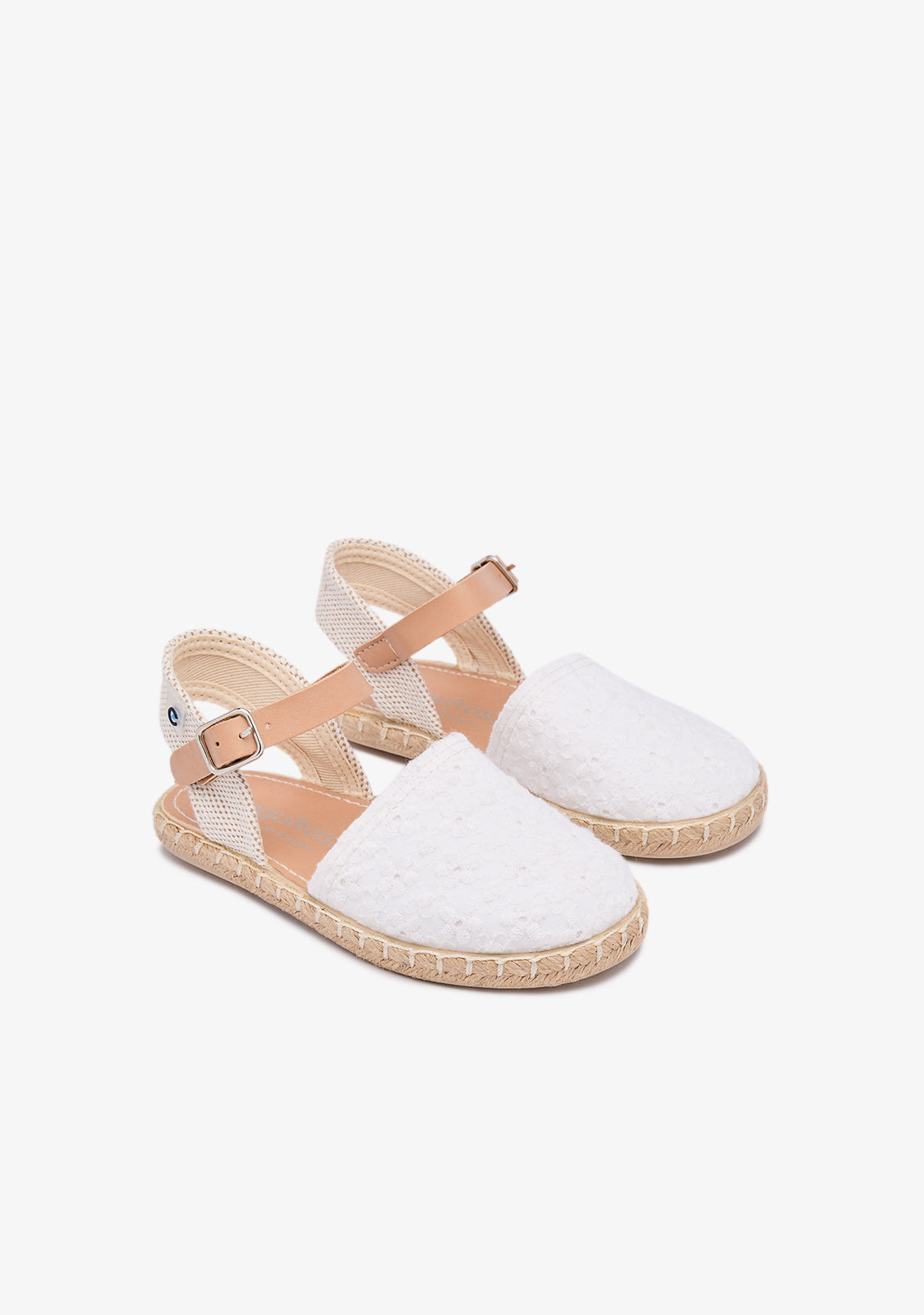 White Canvas Flower Espadrilles