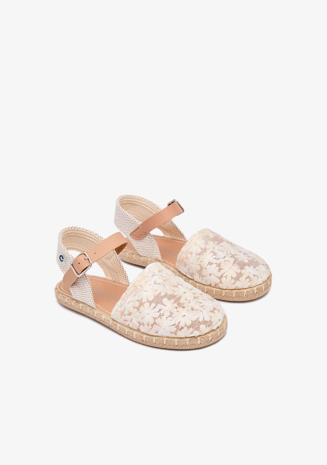 White Flower Embroidery Espadrilles