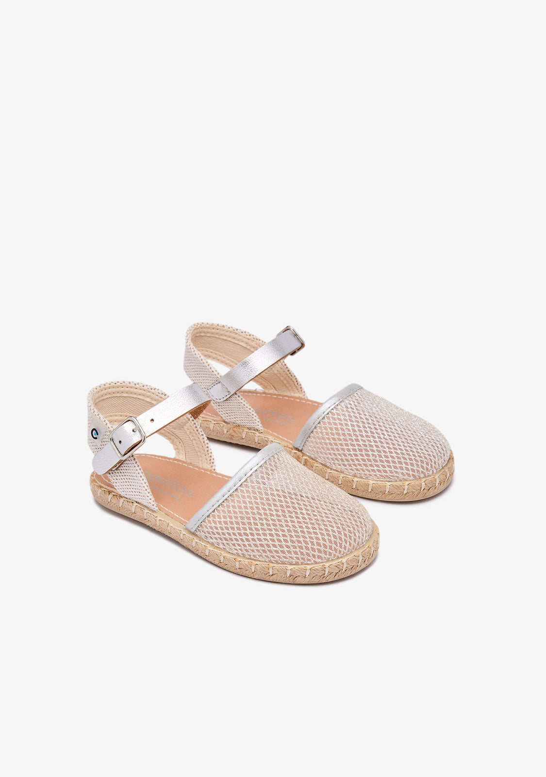 Silver Shiny Mesh Espadrilles