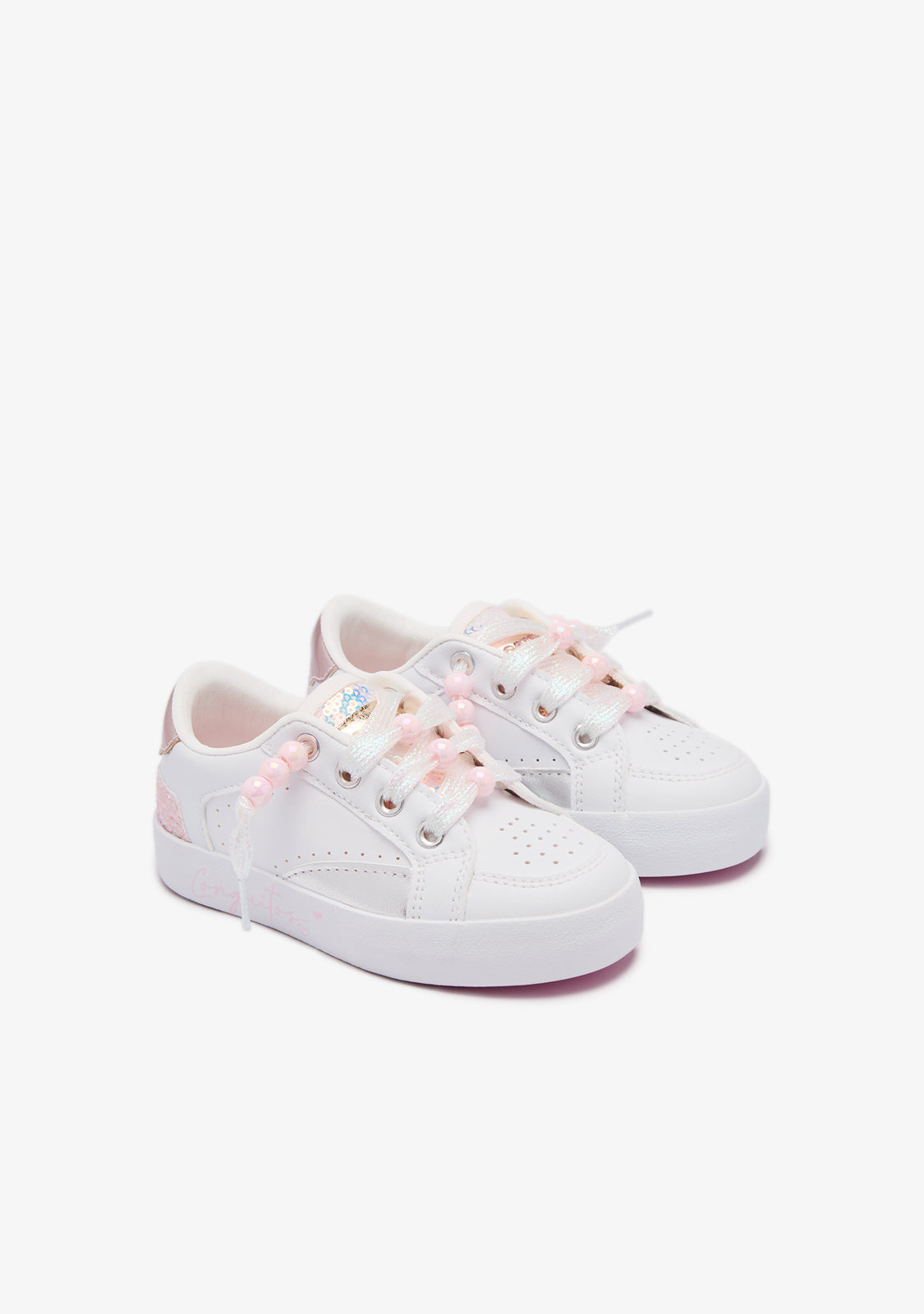 White Glow Heart Sneakers