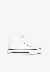 Sneakers Hi Top in tela bianca