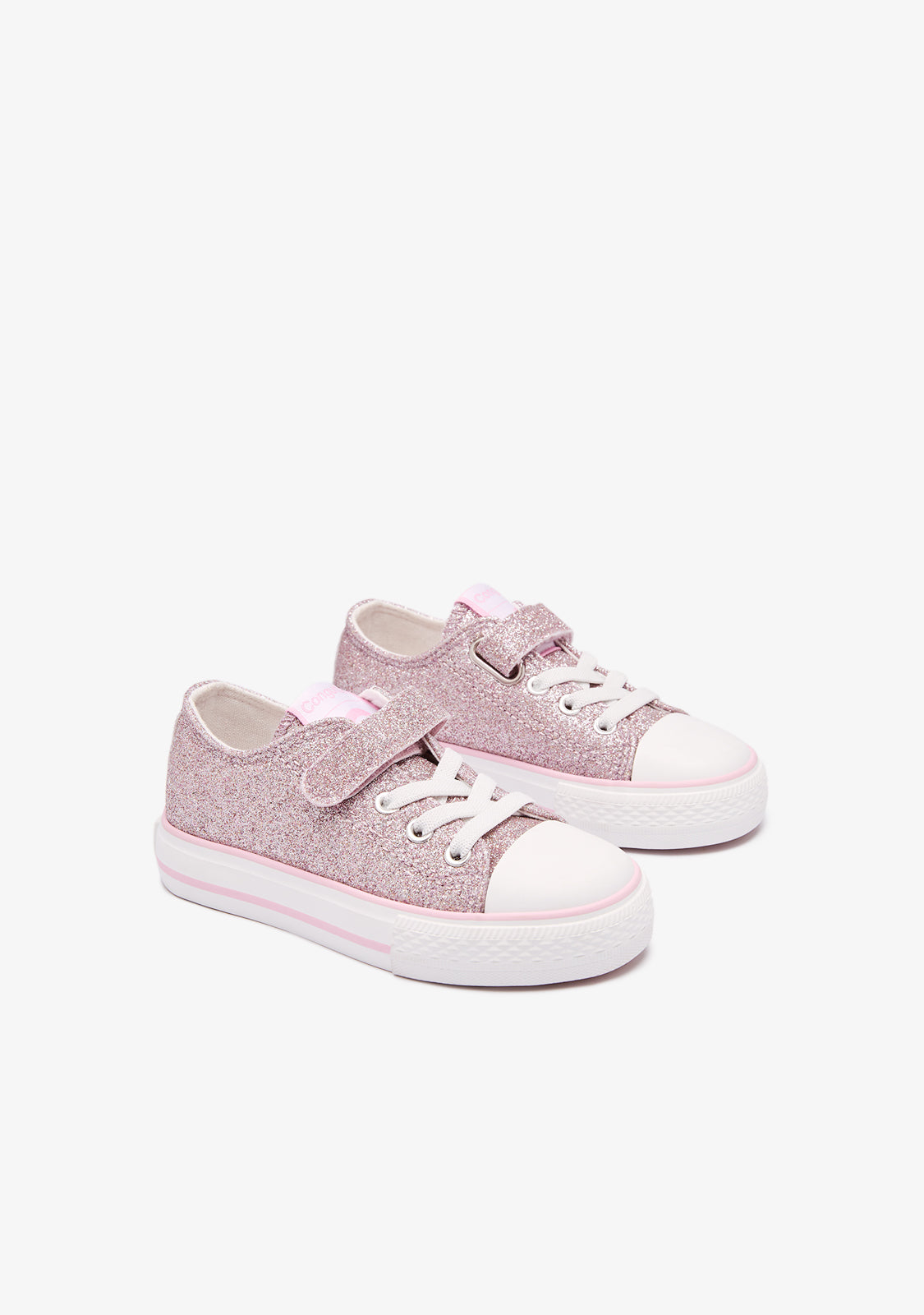 Pink Glitter Canvas Sneakers