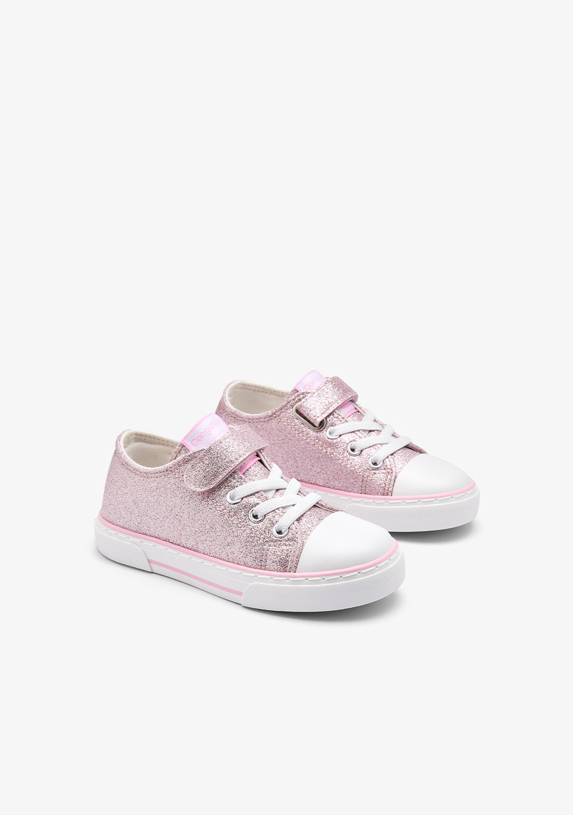 Pink Glitter Canvas Sneakers