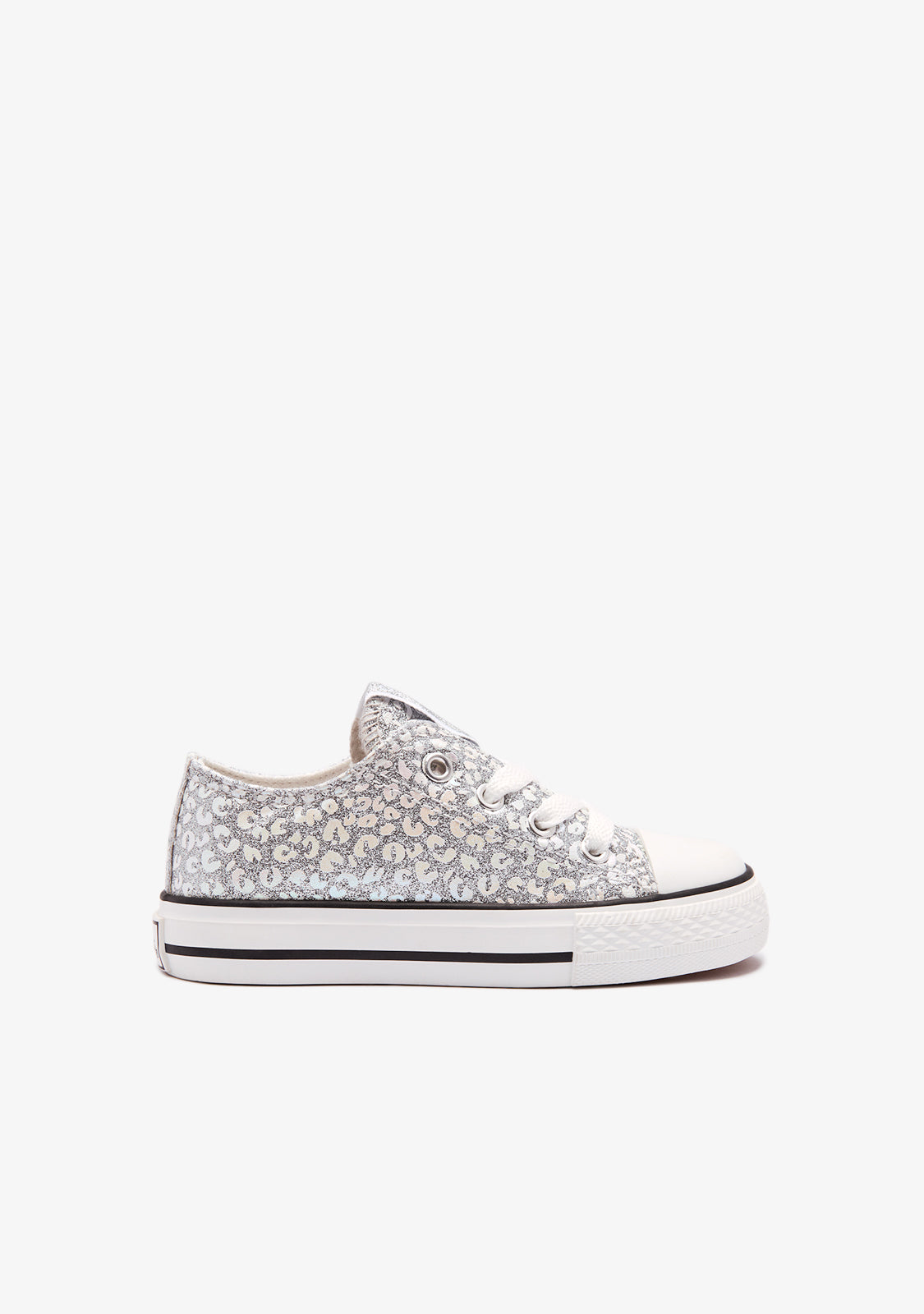 Silver Glitter Canvas Sneakers
