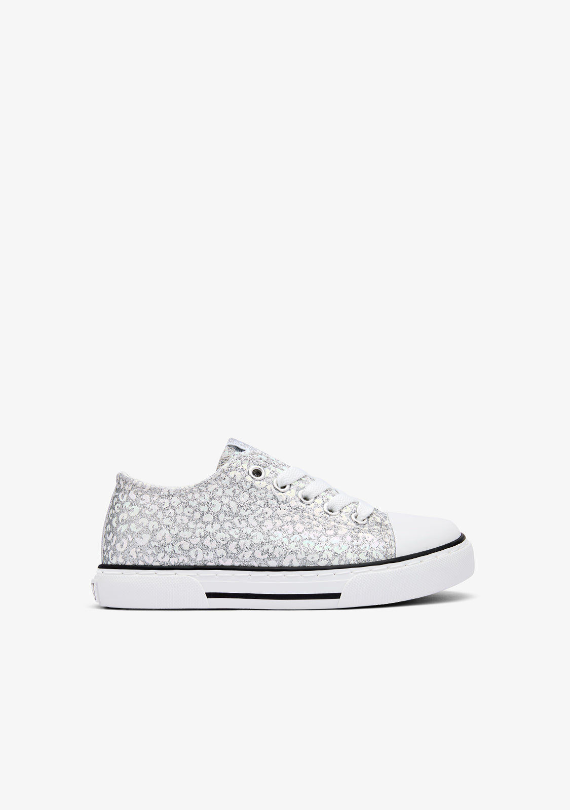 Silver Glitter Canvas Sneakers