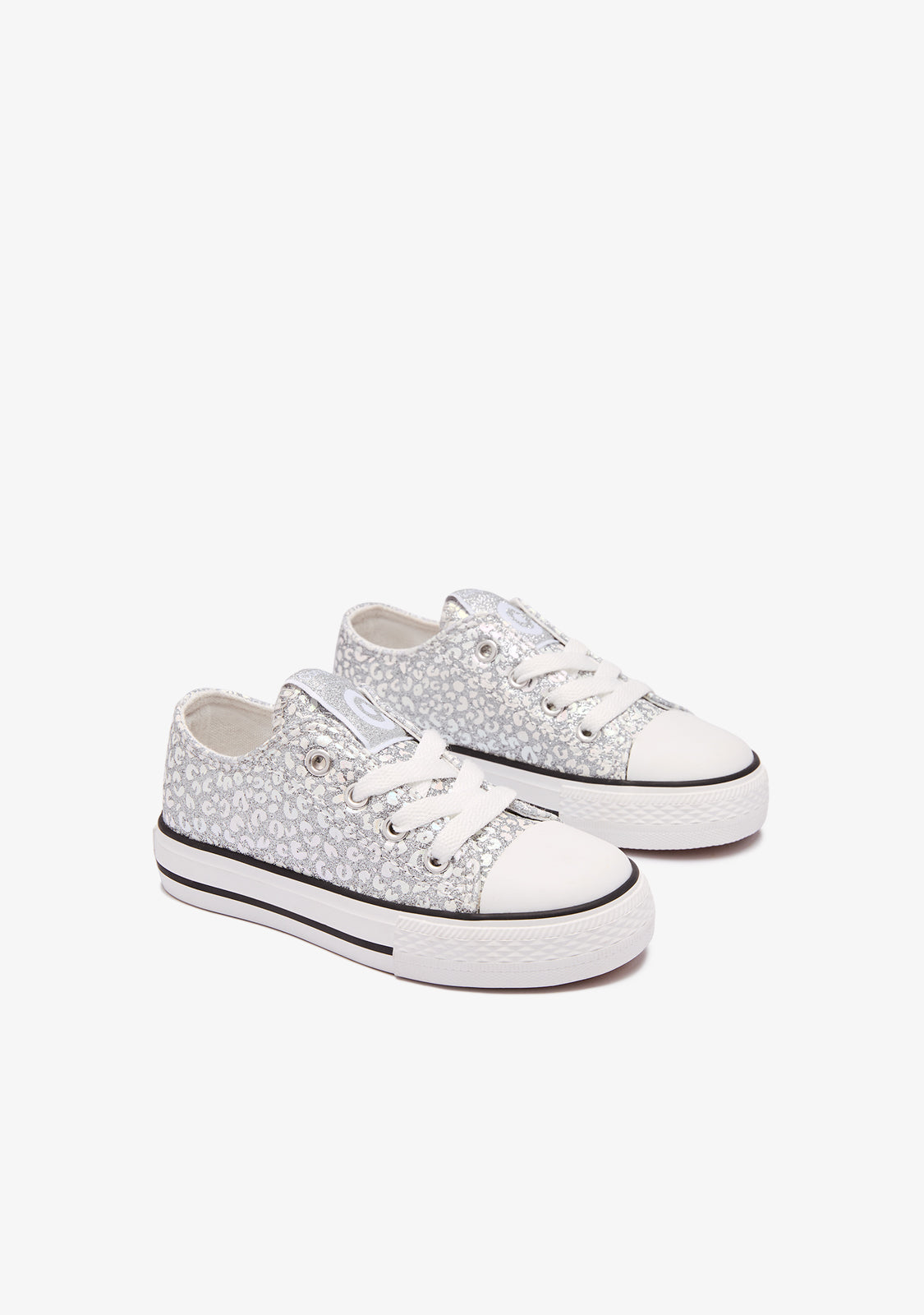 Silver Glitter Canvas Sneakers
