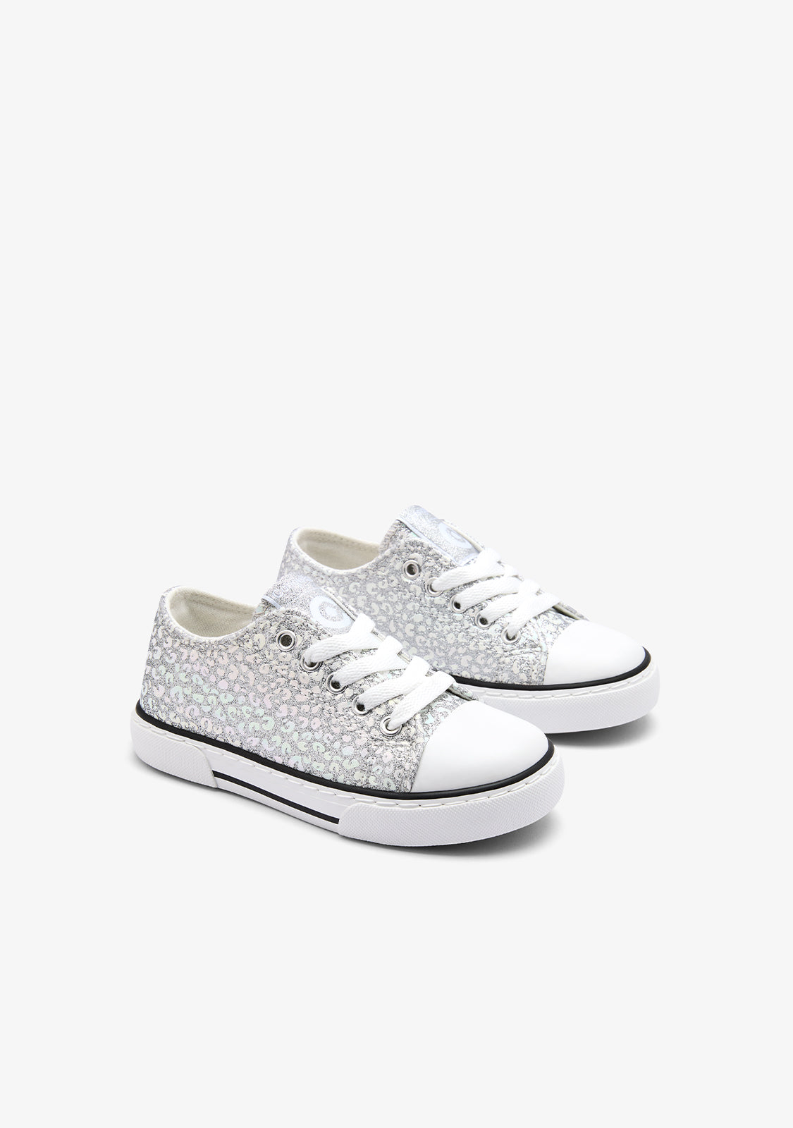 Silver Glitter Canvas Sneakers