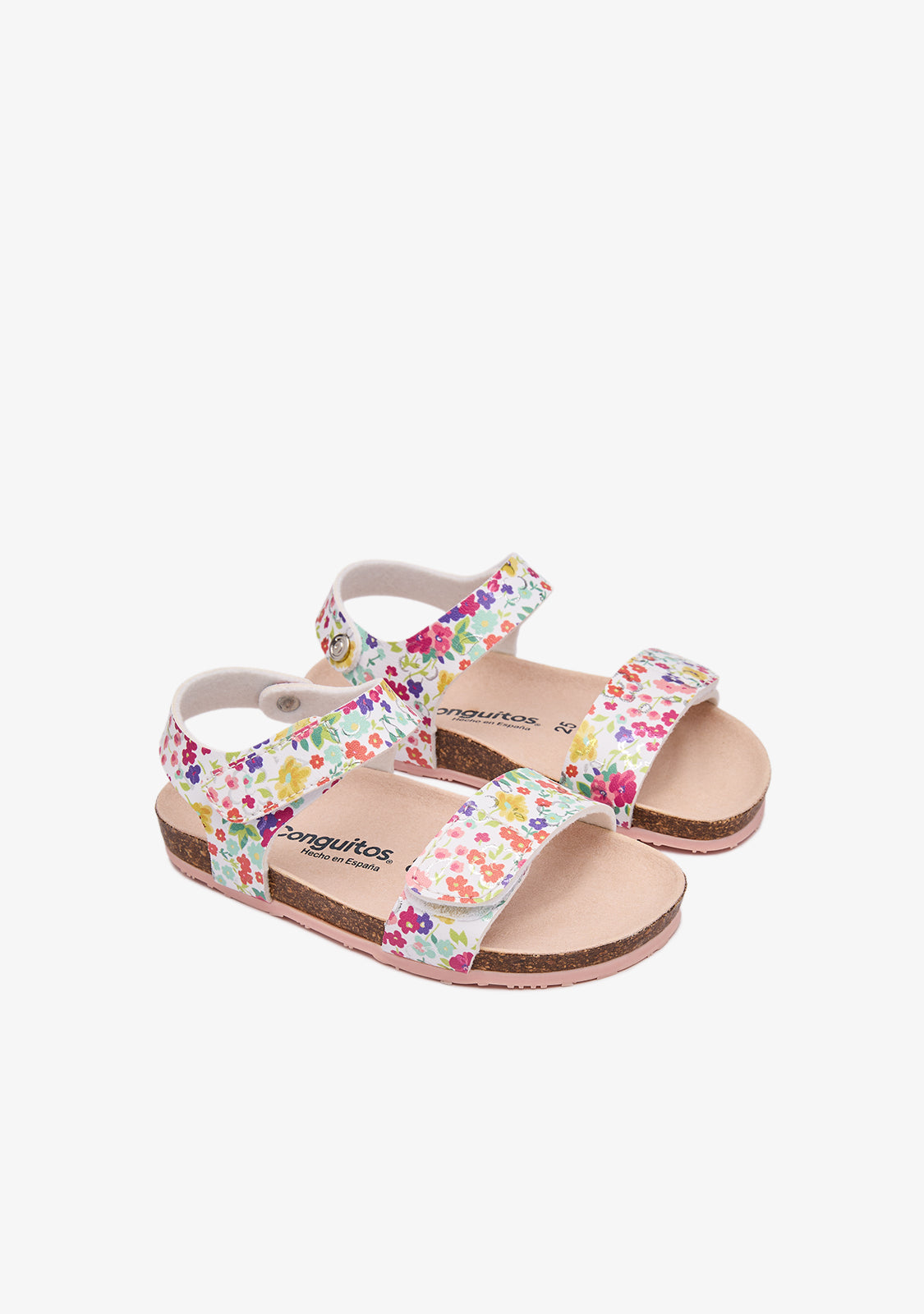 Bio-Sandalen mit weißen Blumen