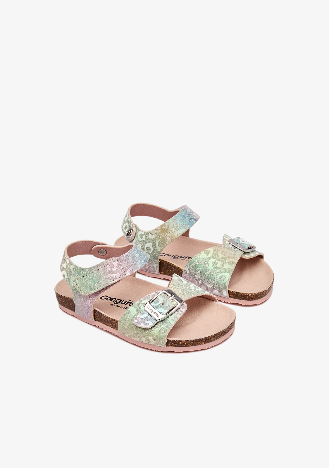 Bio-Sandalen mit Regenbogenschnalle