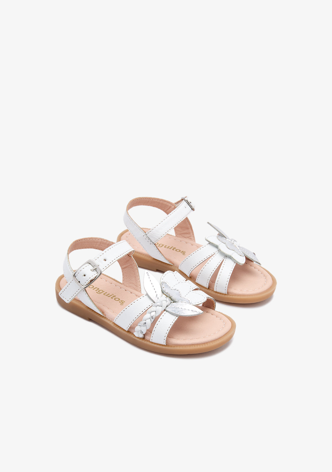 White Strips Sandals