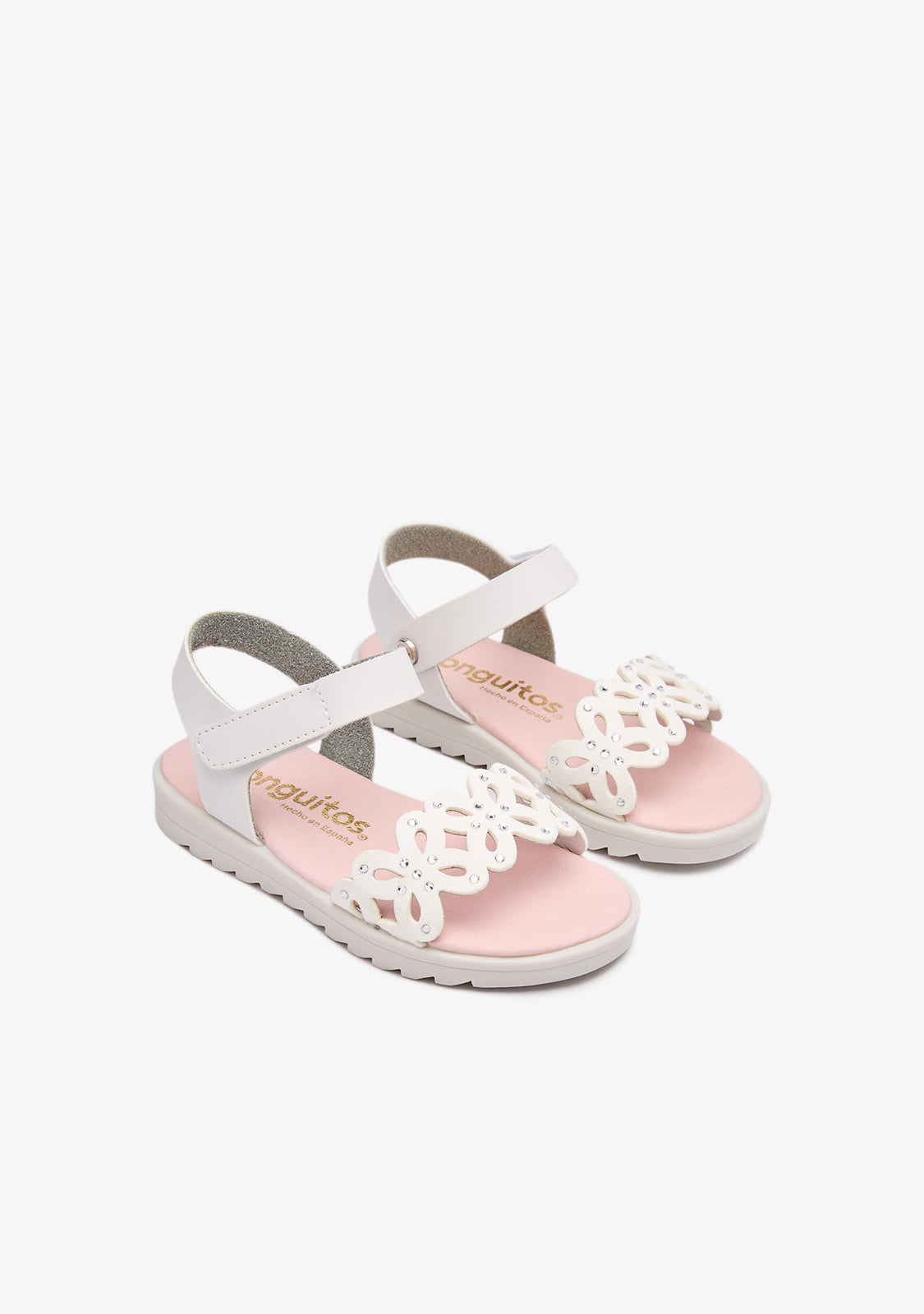 White Cut Butterfly Sandals