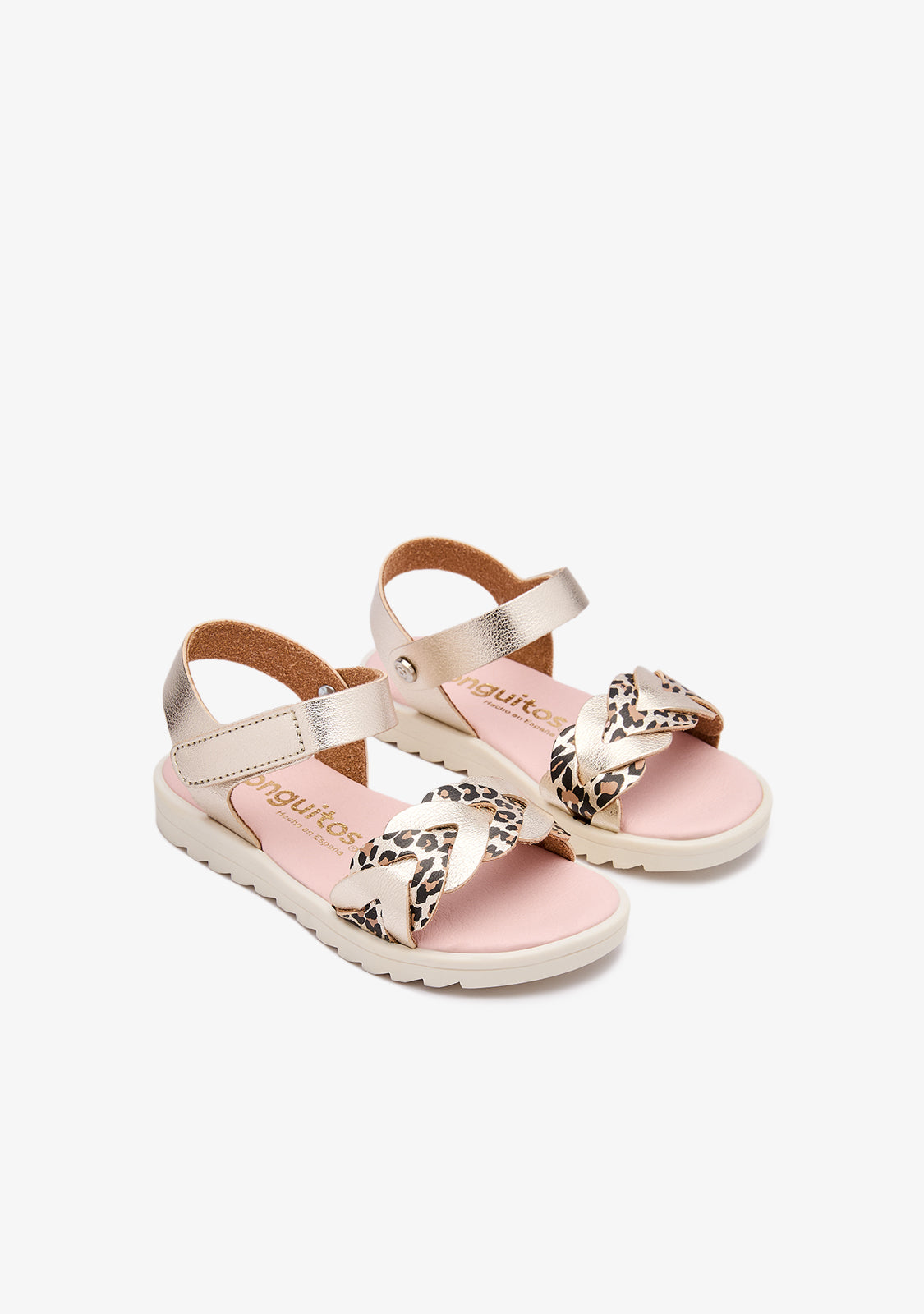 Gold Leopard Braid Sandals