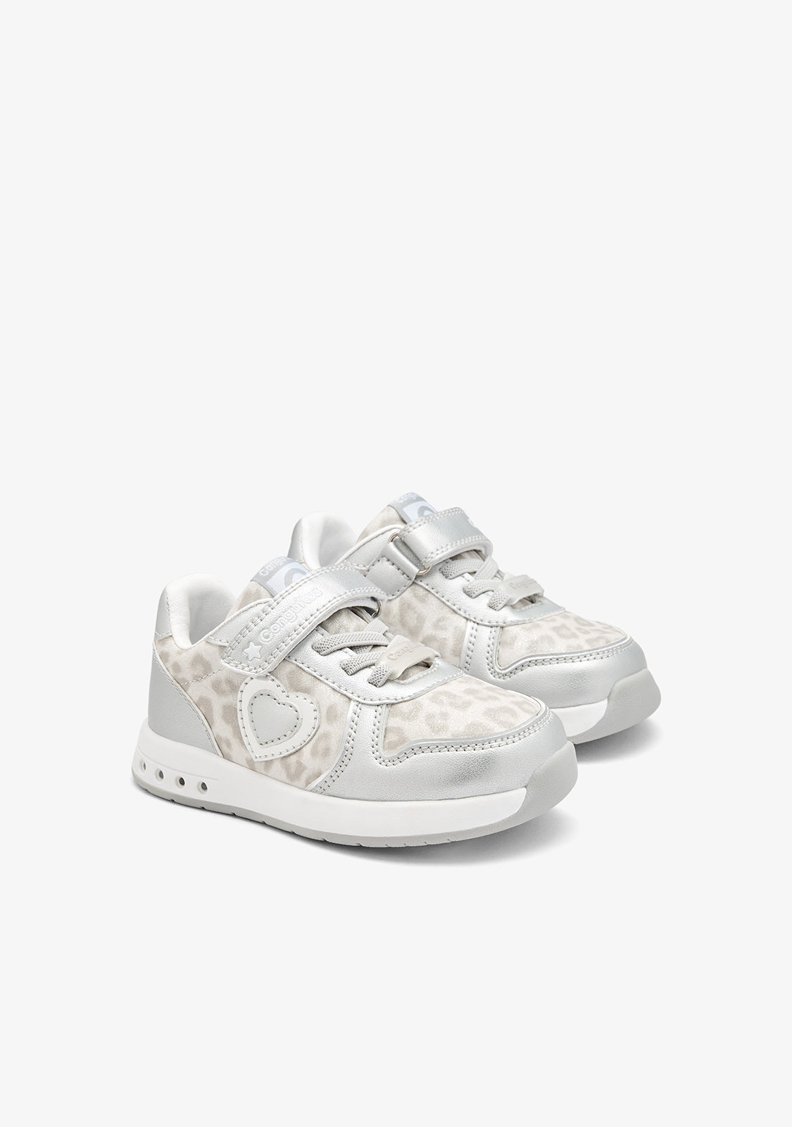 Silver Leopard Light-Up Barefoot Sneakers