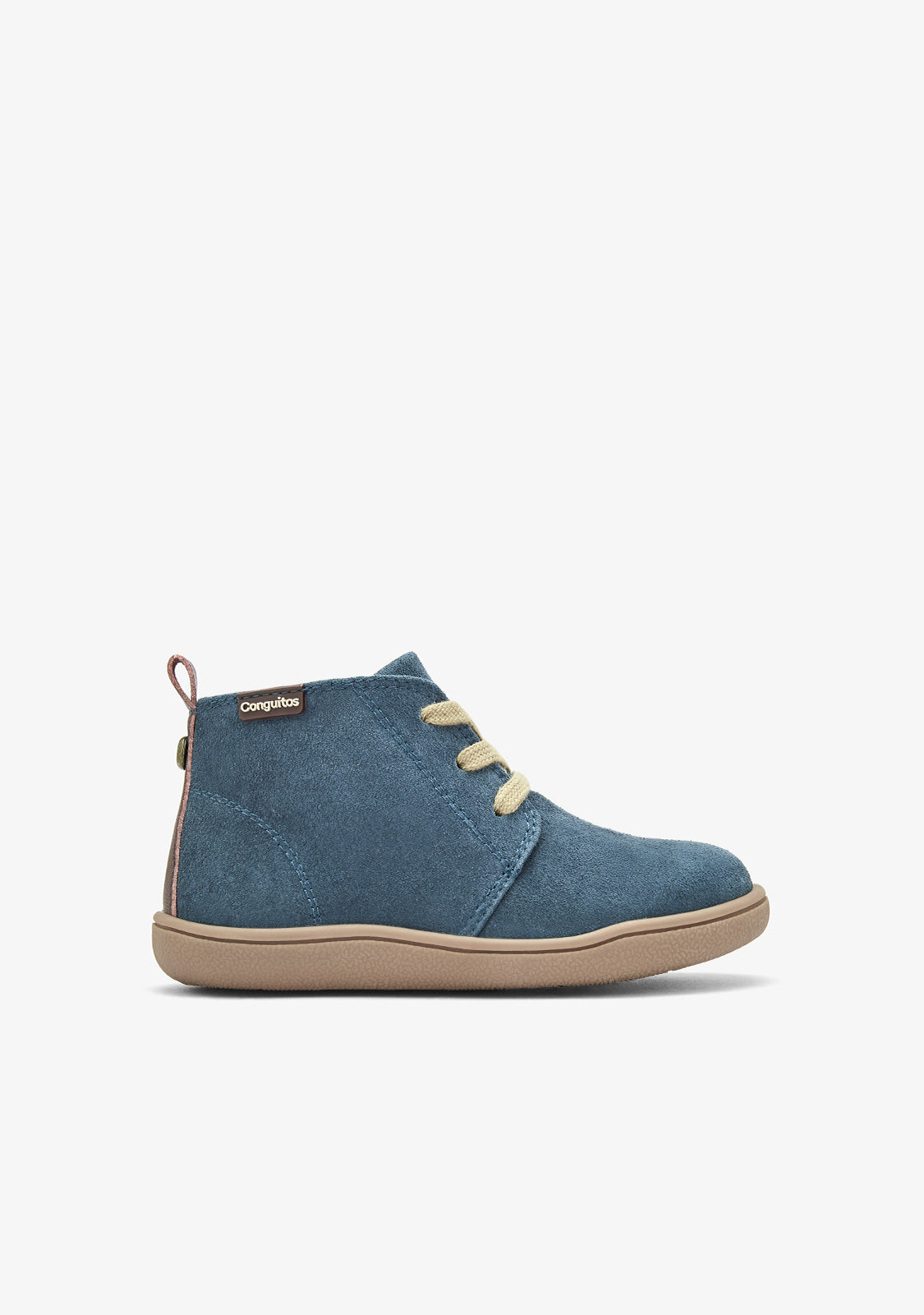 Bottines safari barefoot bleues effet daim