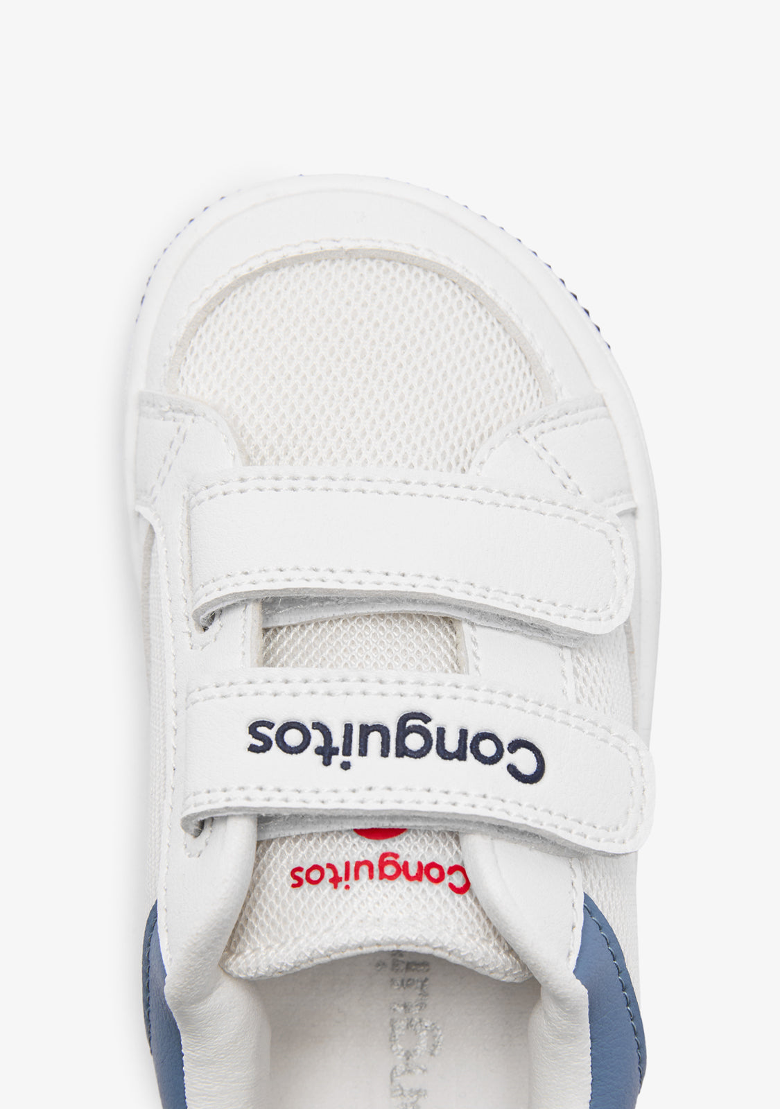 Scarpe da ginnastica Goflex bianche blu a piedi nudi