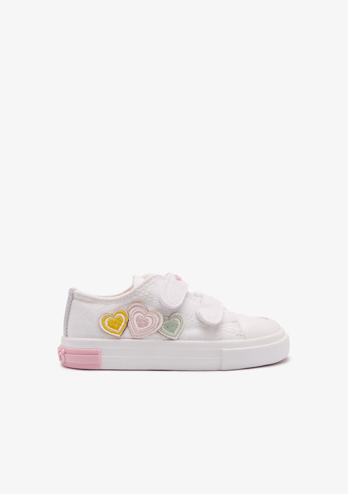 Multi Glitter Hearts Baby Sneakers