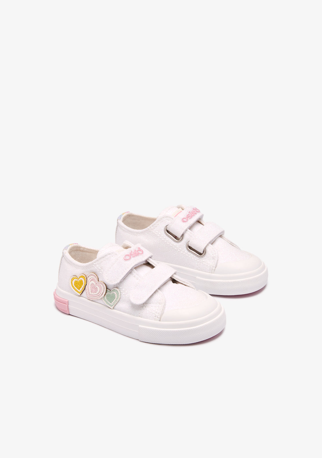 Multi Glitter Hearts Baby Sneakers