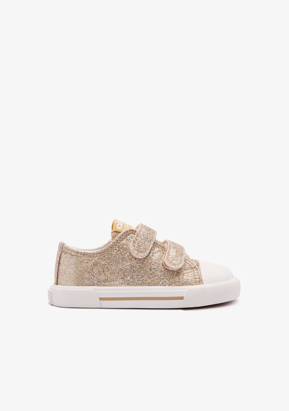 Gold Glitter Canvas Baby Sneakers