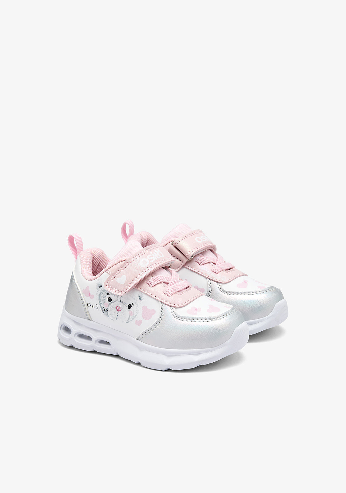 Zapatillas Luces Osito Blanco