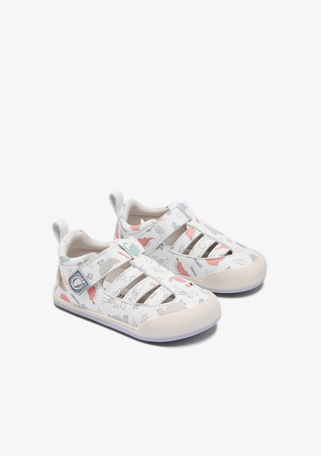 Blue Dino Barefoot Closed Sandals