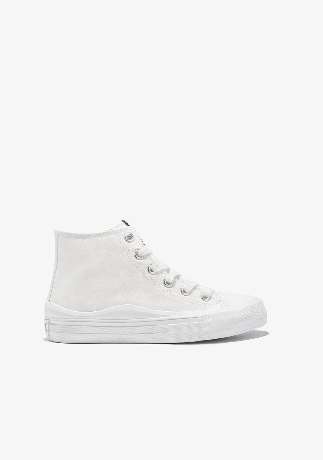 B&W JUNIOR BASKET White Canvas High Top Sneakers B&W