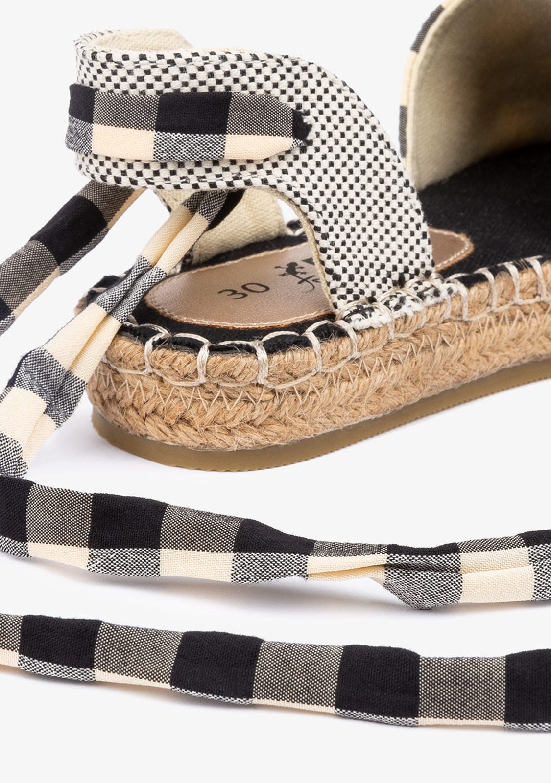 B&W JUNIOR Shoes B&W Girl's Black Vichy Espadrilles