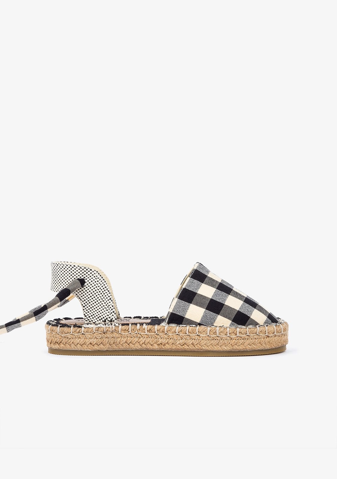 B&W JUNIOR Shoes B&W Girl's Black Vichy Espadrilles