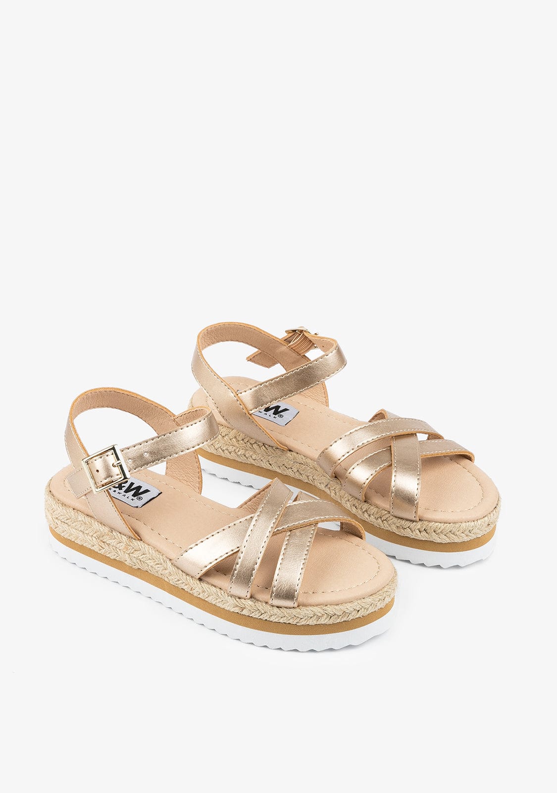 B&W JUNIOR Shoes B&W Girl's Platinum Sandals