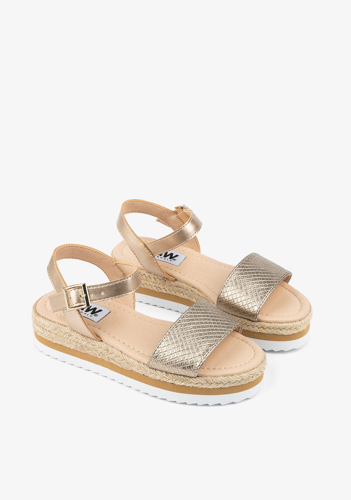 B&W JUNIOR Shoes B&W Girl's Platinum Snake Sandals