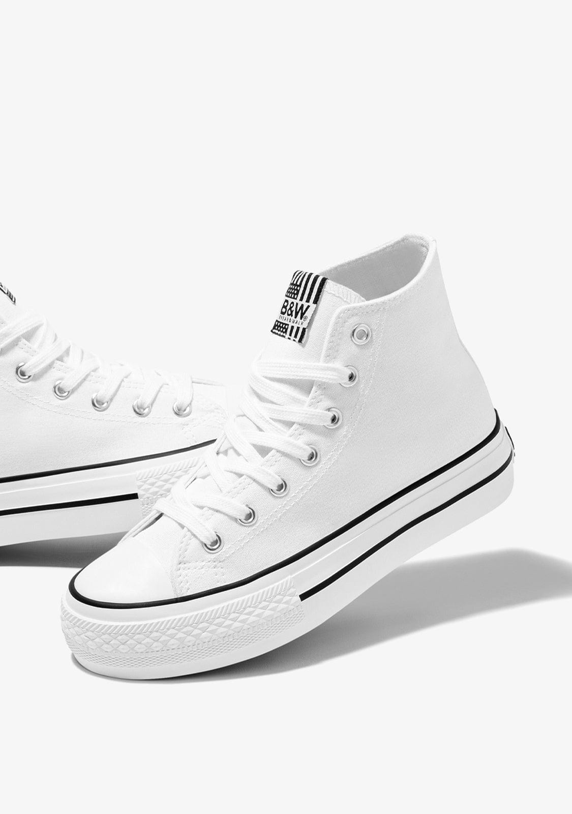 B&W JUNIOR Shoes B&W White Hawai Solar Hi-Top Sneakers