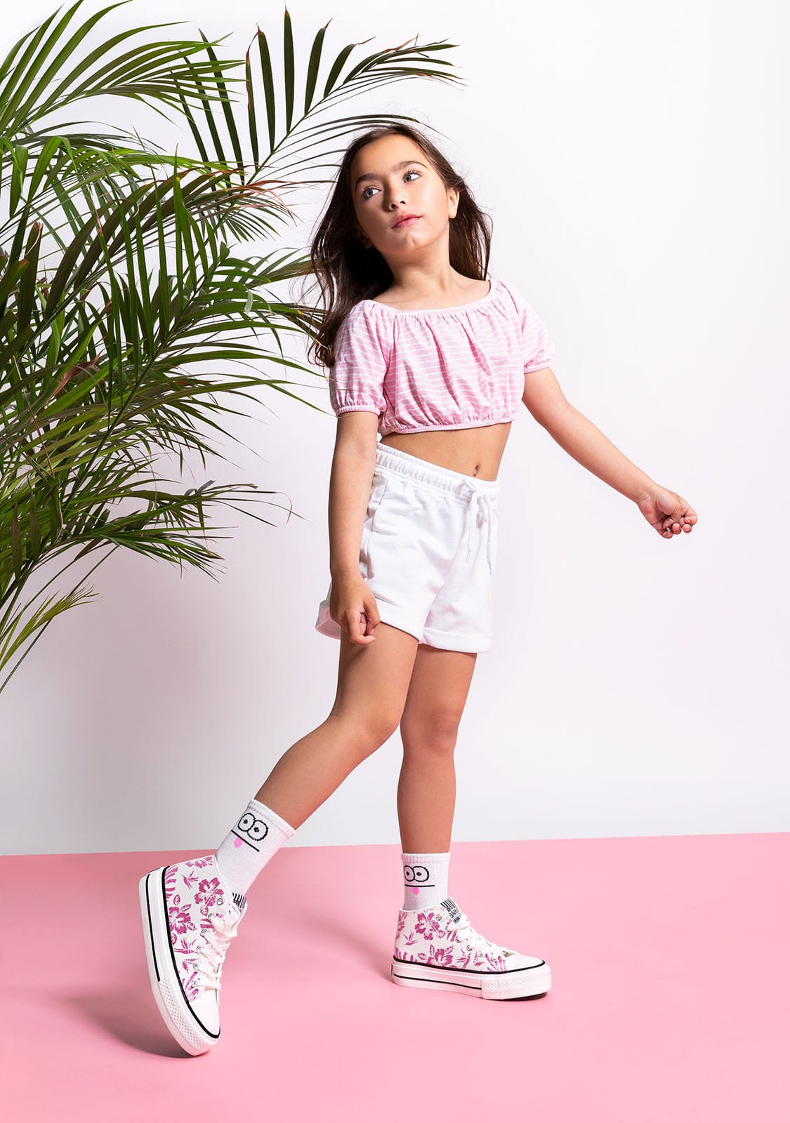 B&W JUNIOR Shoes B&W White Hawai Solar Hi-Top Sneakers