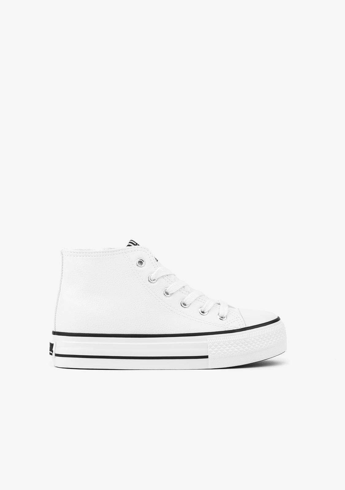 B&W JUNIOR Shoes B&W White Platform High-Top Sneakers