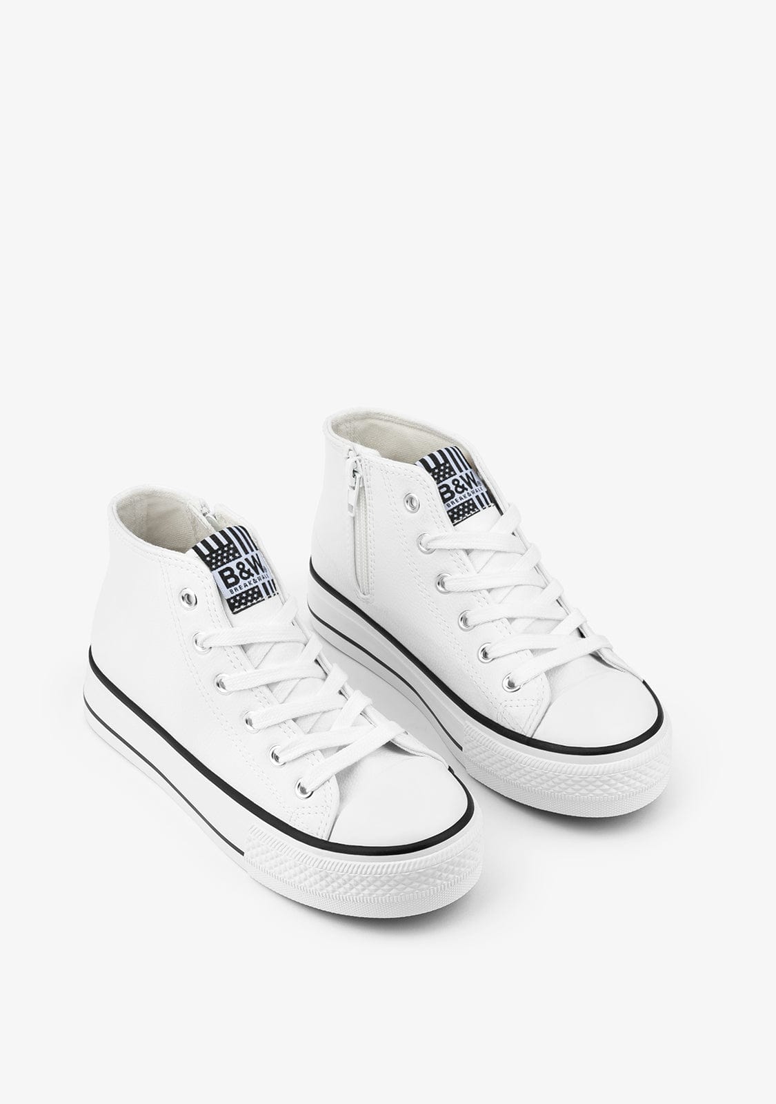 B&W JUNIOR Shoes B&W White Platform High-Top Sneakers