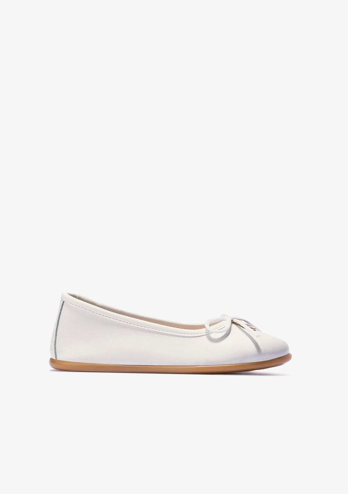 B&W JUNIOR Shoes Girl's Beige Bow Ballerinas Napa B&W