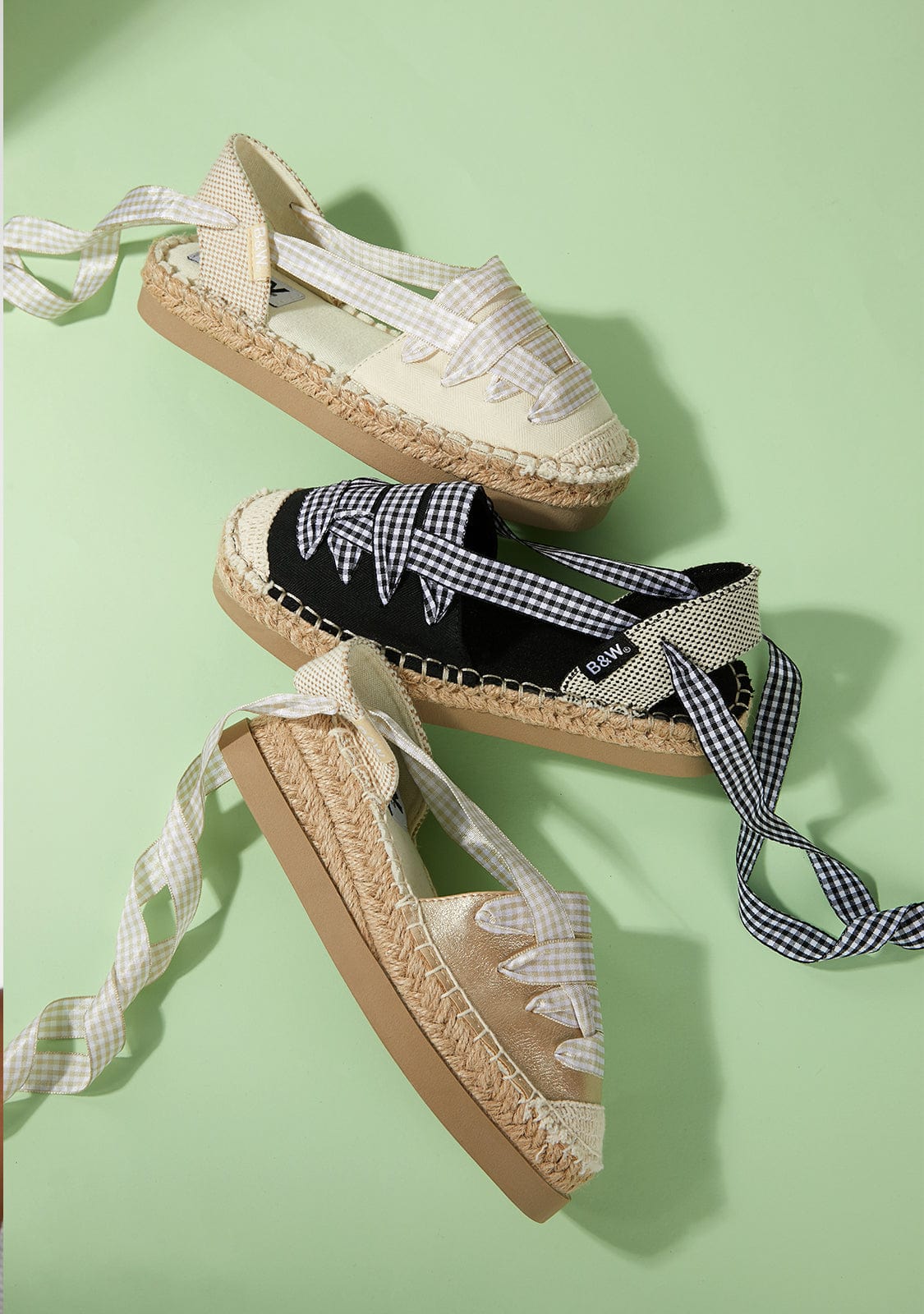 B&W JUNIOR Shoes Girl's Beige Espadrilles Canvas B&W