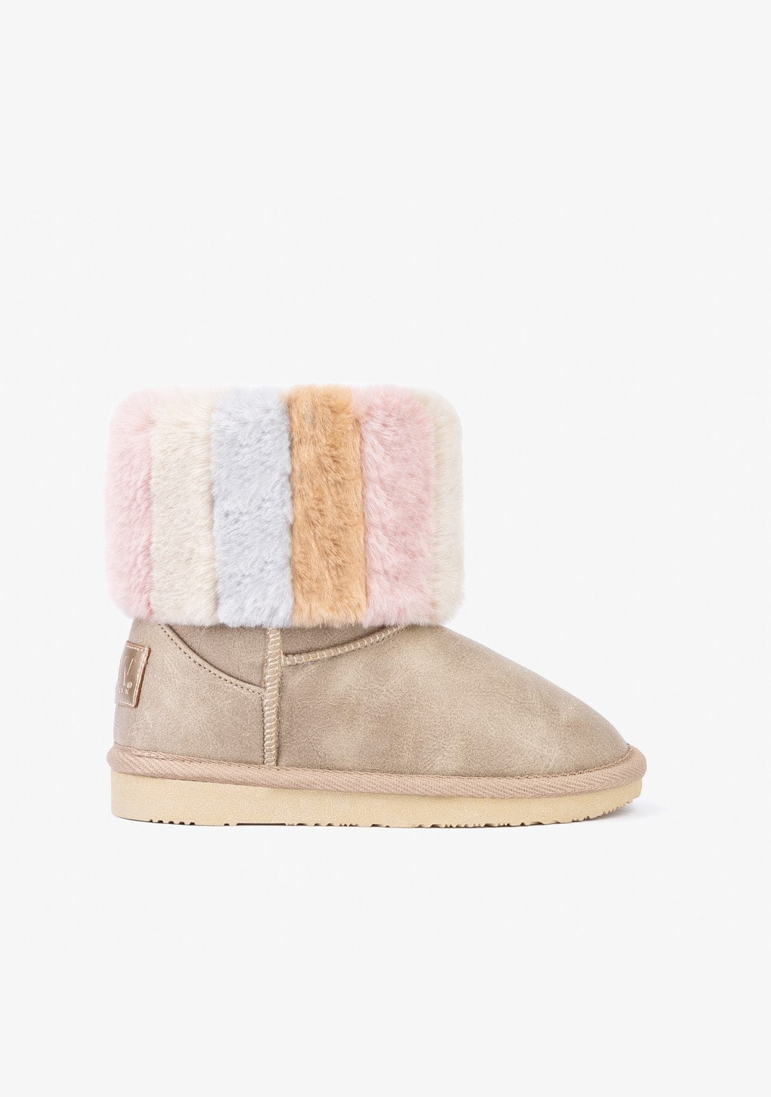 B&W JUNIOR Shoes Girl's Beige Fur Australian Boots Nobuck B&W