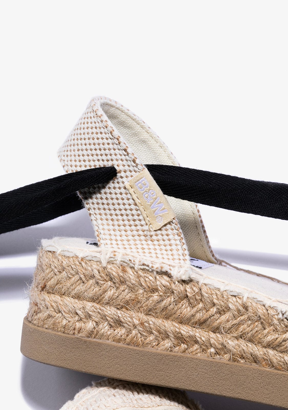 B&W JUNIOR Shoes Girl's Beige Wedge Espadrilles Canvas B&W