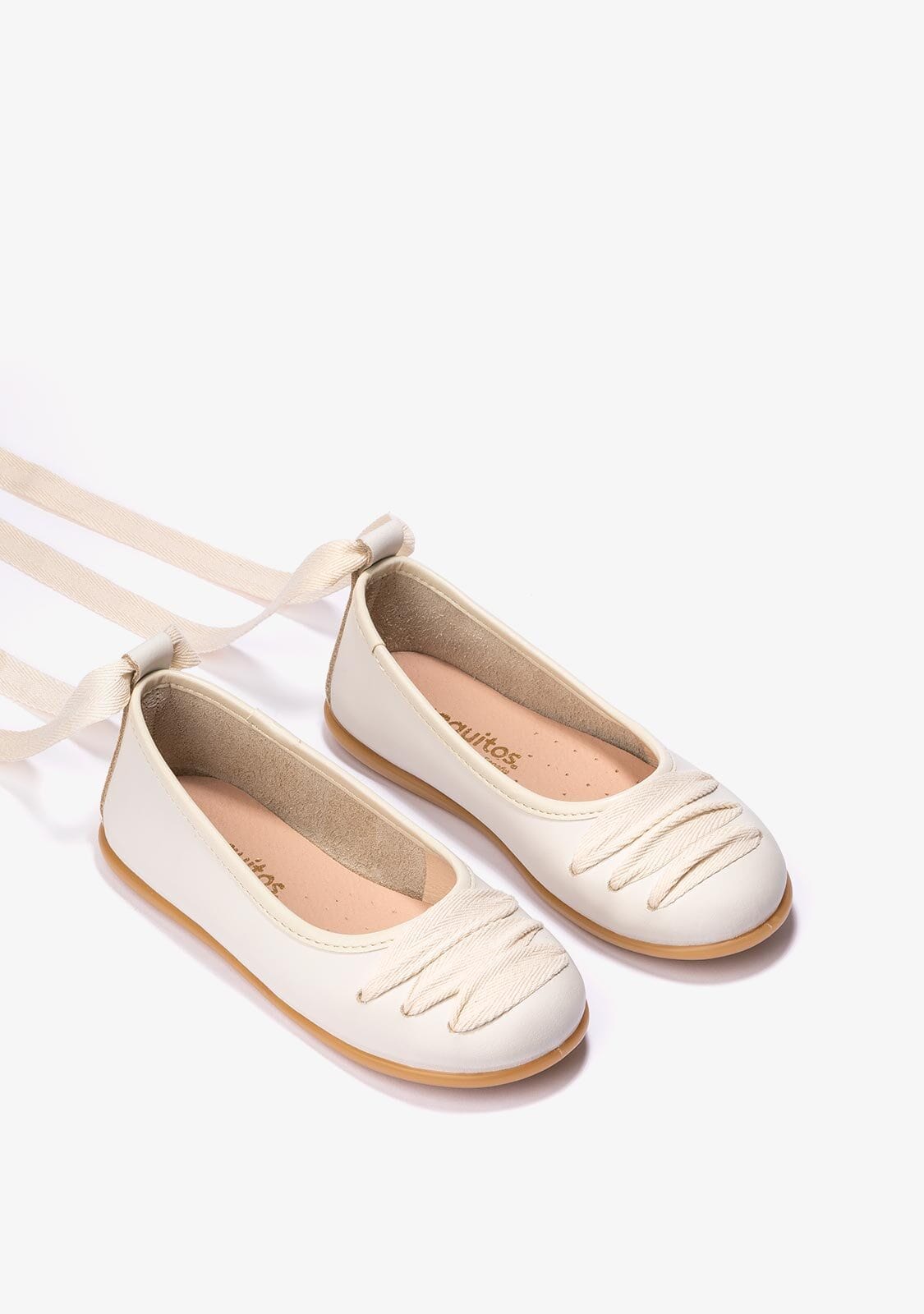 B&W JUNIOR Shoes Girl's Beige With Bow Ballerinas Napa B&W