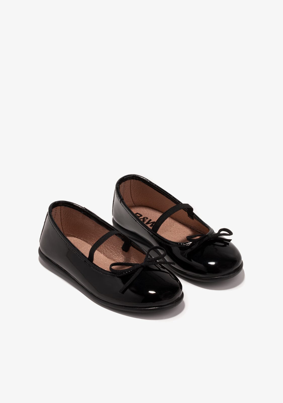 B&W JUNIOR Shoes Girl's Black Ballerinas Patent Leather B&W