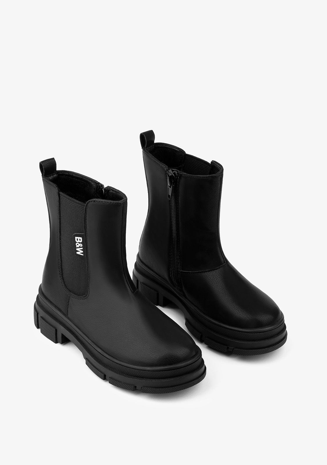 B&W JUNIOR Shoes Girl's Black Elastic Boots Napa B&W