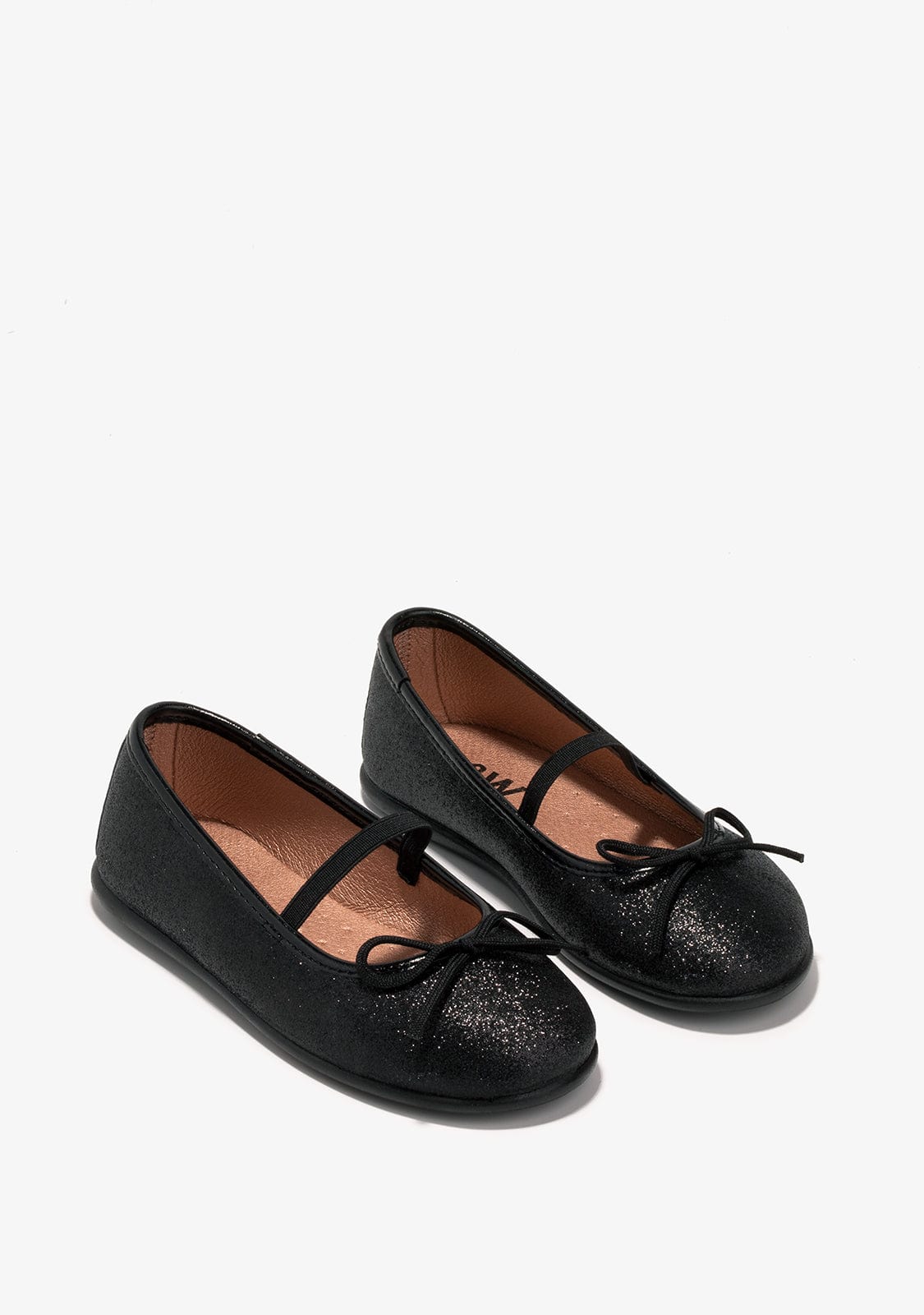 B&W JUNIOR Shoes Girl's Black Glitter Ballerinas B&W