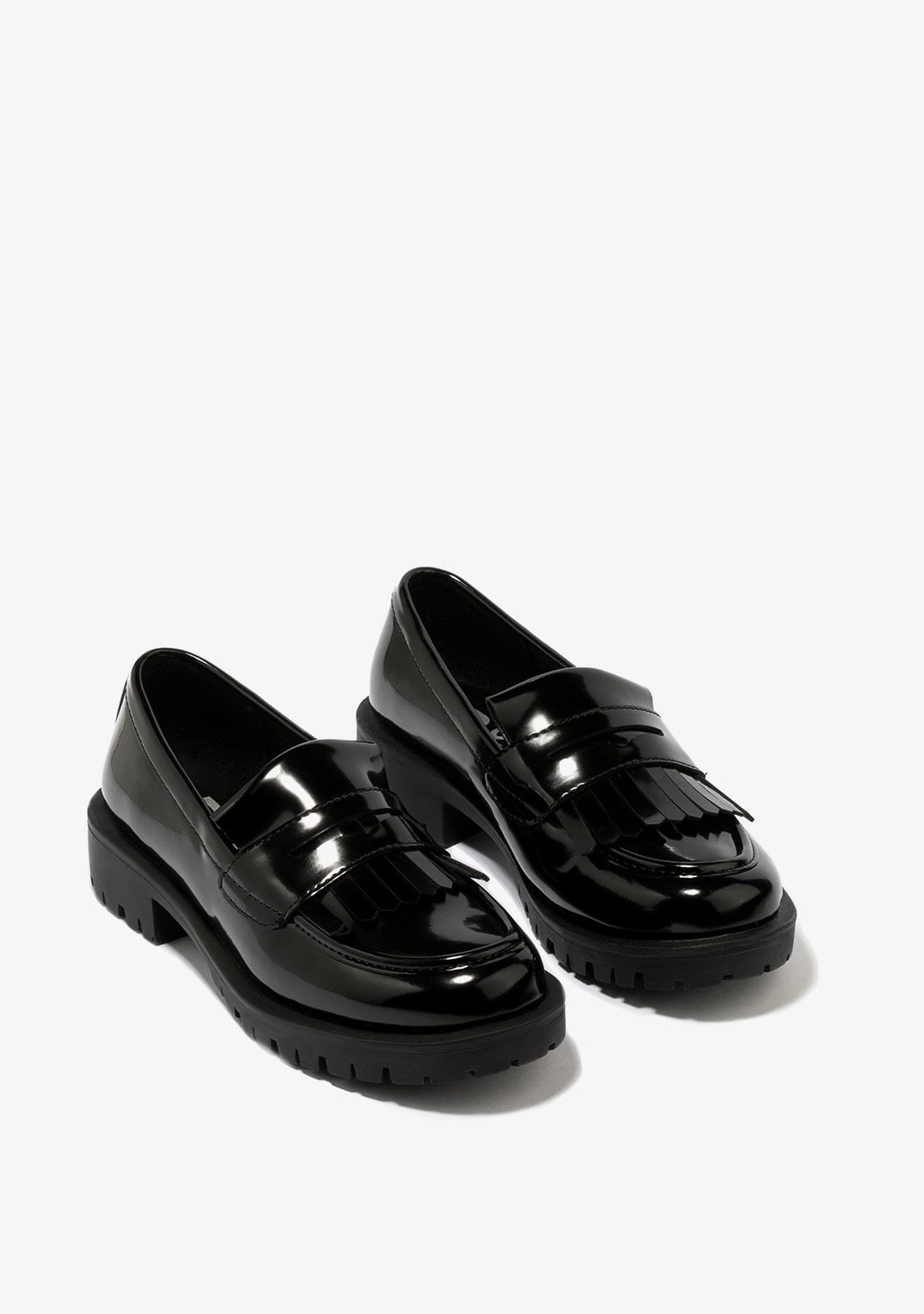 B&W JUNIOR Shoes Girl's Black Straps Loafers B&W