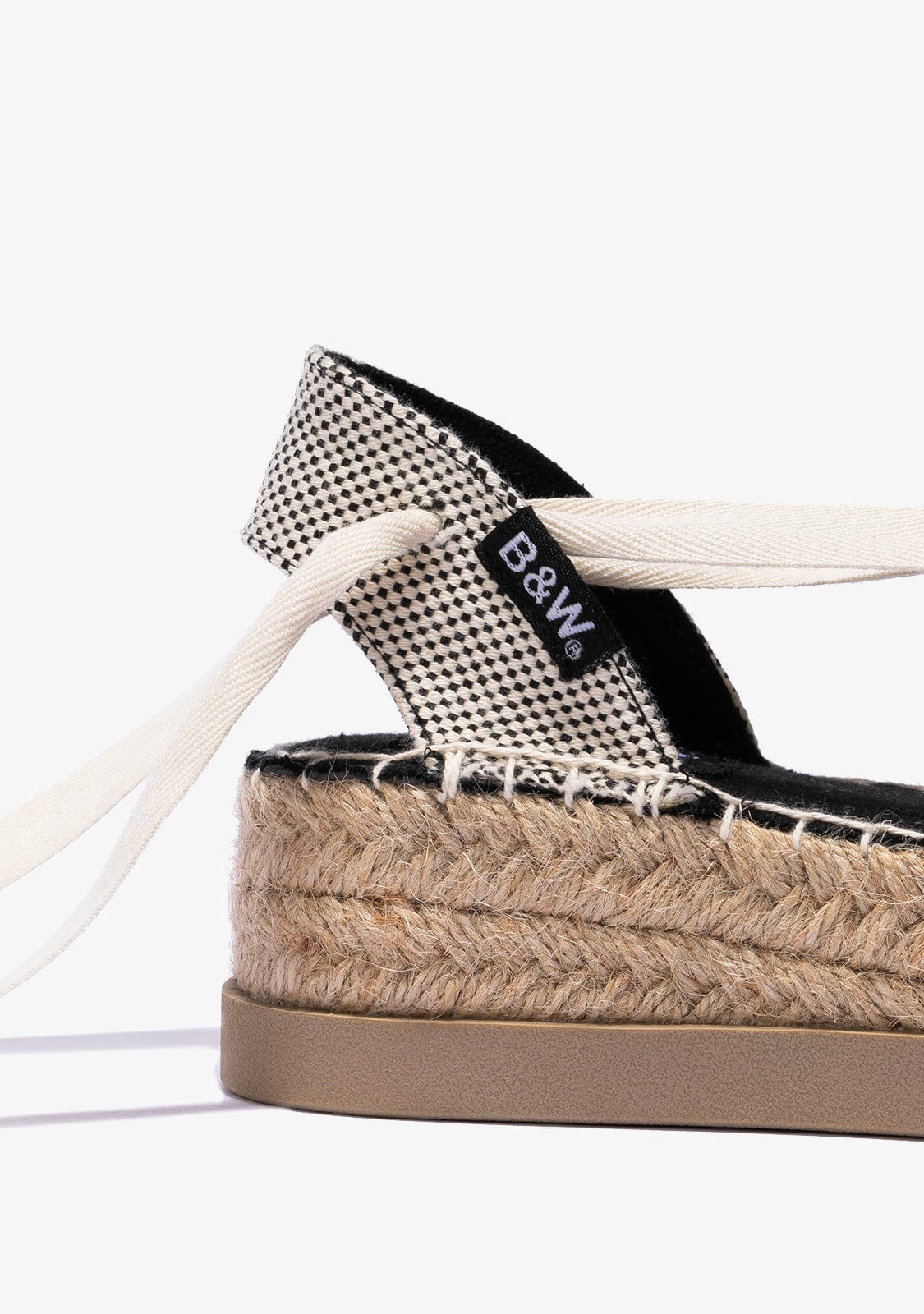 B&W JUNIOR Shoes Girl's Black Wedge Espadrilles Canvas B&W