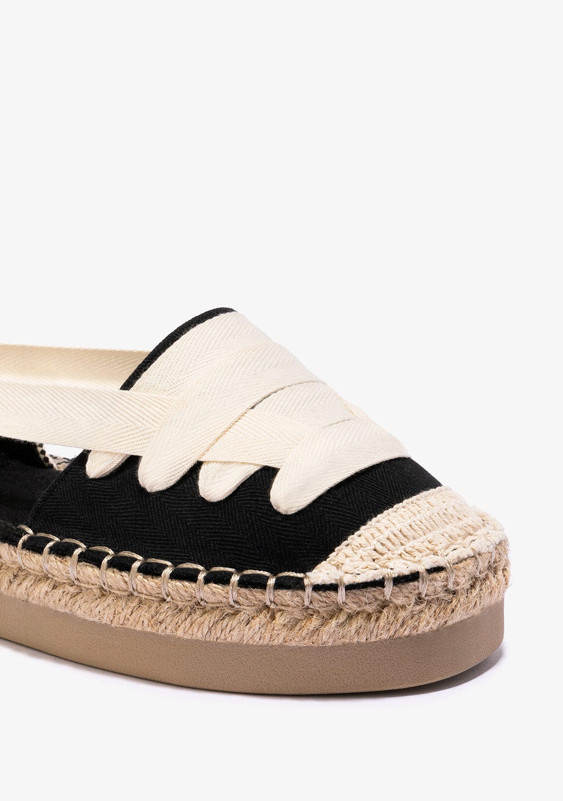 B&W JUNIOR Shoes Girl's Black With Bow Espadrilles Canvas B&W