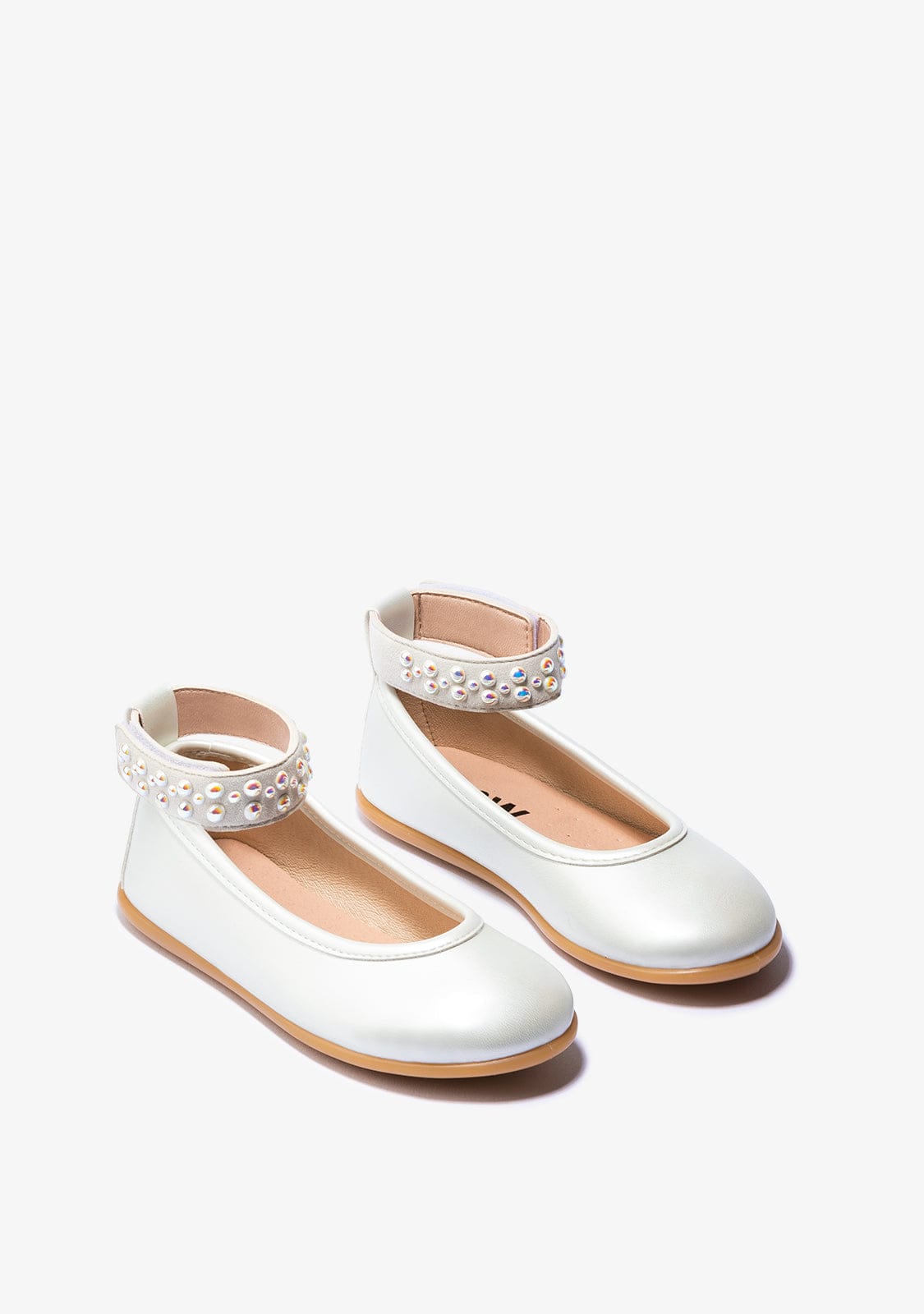 B&W JUNIOR Shoes Girl's Pearl Ballerinas Metallized B&W