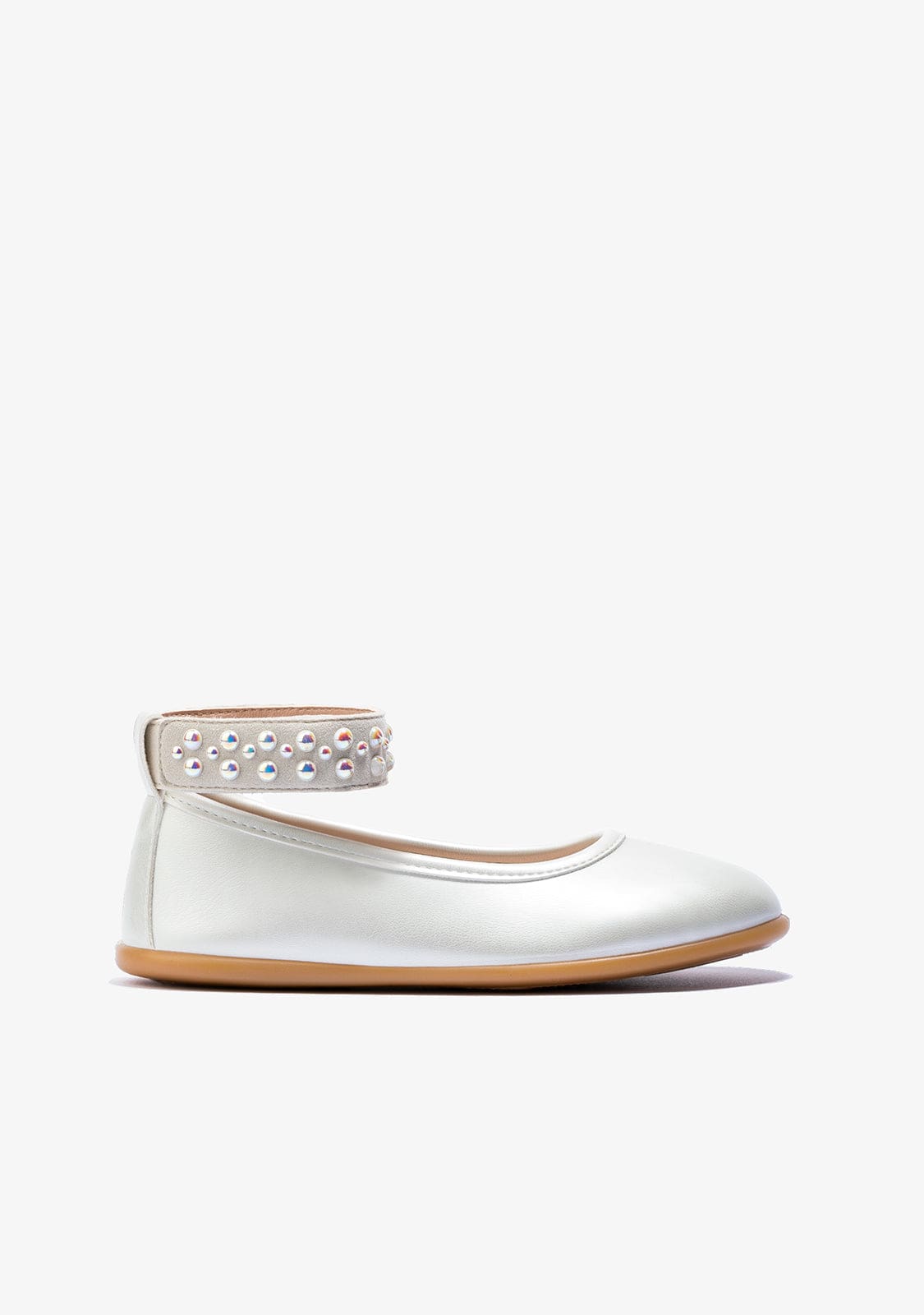B&W JUNIOR Shoes Girl's Pearl Ballerinas Metallized B&W